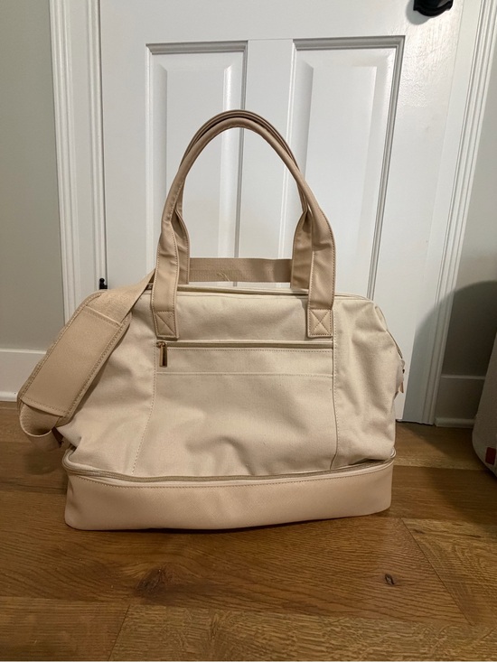 Member's Mark Other - Canvas Duffel Weekender Bag in Cream with Adjustable Strap